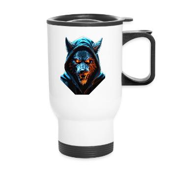 Hooded Werwolf - Thermobecher mit Tragegriff - Weiß - Vorne
