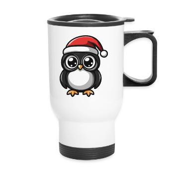 Eule Weihnachten Niedlich - Thermobecher mit Tragegriff - Weiß - Vorne
