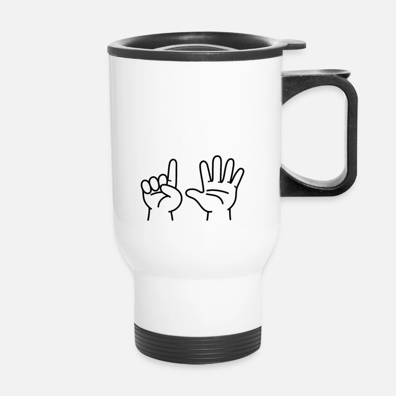 Je compte jusqu’à trois - Tasse isotherme avec poignée - blanc