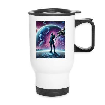 Tech Cosmos - Thermal mug with handle - white - Front