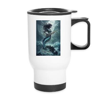 Meerjungfrau Legende Mythos Geschenk - Thermobecher mit Tragegriff - Weiß - Vorne