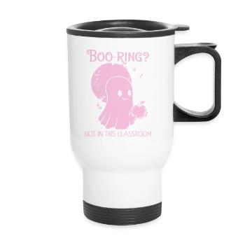 Funny Teacher Skeleton Halloween Classroom - Thermal mug with handle - white - Front