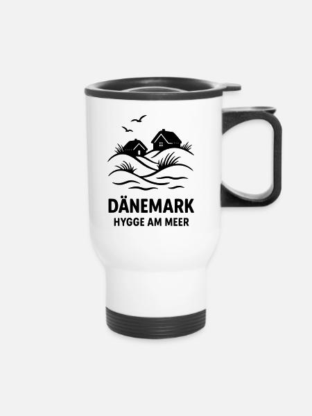 Dänemark Hygge - Thermobecher mit Tragegriff - Weiß