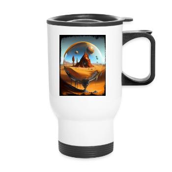 Ruines du désert orbital en verre - Tasse isotherme avec poignée - blanc - Devant