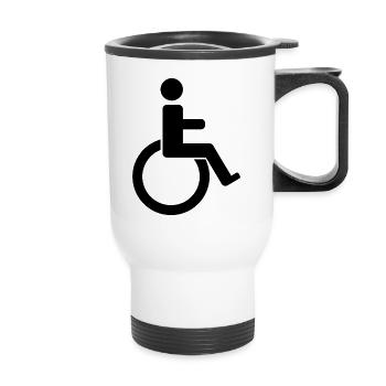 Handicap sign - Thermal mug with handle - white - Front