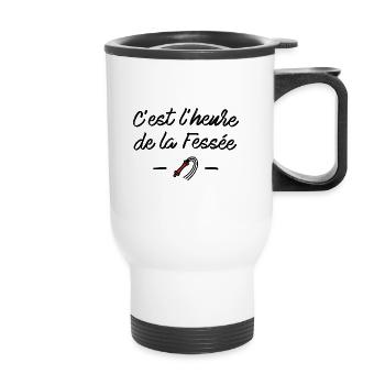 C'est l'heure de la fessée - Tasse isotherme avec poignée - blanc - Devant
