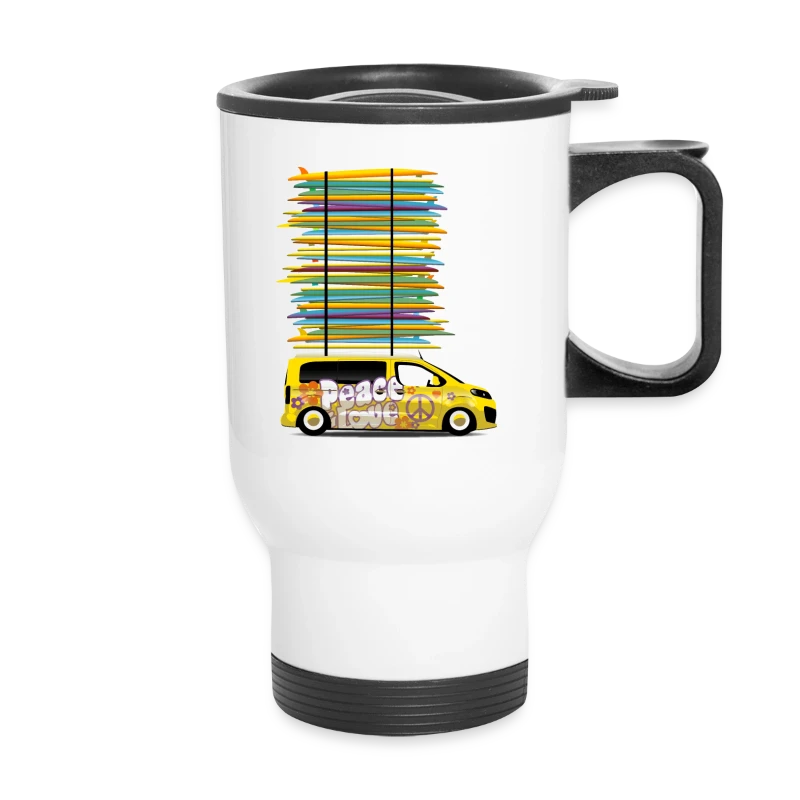 Peace Love Campster Van Geschenk - Thermobecher mit Tragegriff