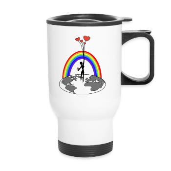 Freedom - Love makes you free - Thermal mug with handle - white - Front