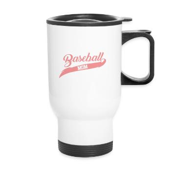 Maman baseball - Tasse isotherme avec poignée - blanc - Devant