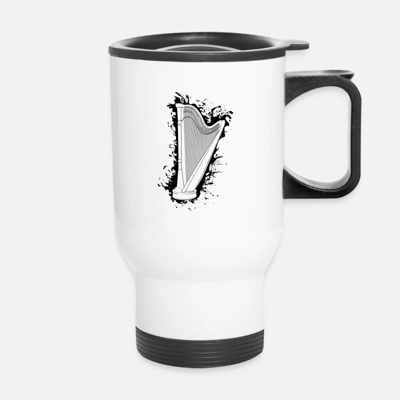 Harp String Instrument Musical Gift Idea - Thermal mug with handle - white