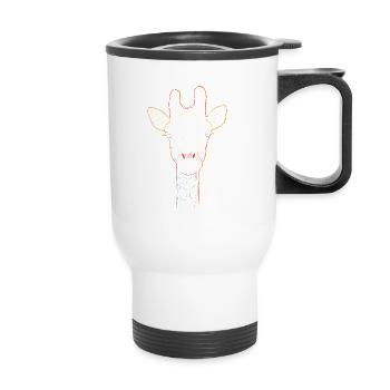 Giraffe Strokes - Thermal mug with handle - white - Front
