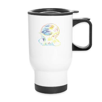 Snail Strokes - Thermal mug with handle - white - Front