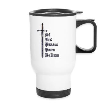 Latin avec épée - Si Vis Pacem Para Bellum - Tasse isotherme avec poignée - blanc - Devant
