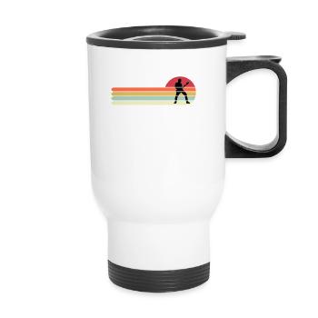 Funny Guitar Shirt, Retro Vintage Guitar Gift for - Thermal mug with handle - white - Front
