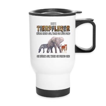 Tierpfleger Tierpflegerin Tierpflege Zoo Geschenk - Thermobecher mit Tragegriff - Weiß - Vorne