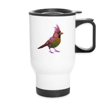 Splash Bird Coloré Red Cardinal - Tasse isotherme avec poignée - blanc - Devant