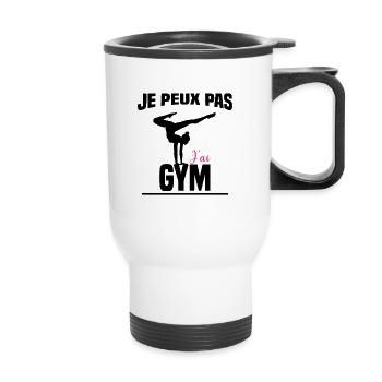 Gymnastique Cadeau Je Peux Pas J'ai Gym - Tasse isotherme avec poignée - blanc - Devant