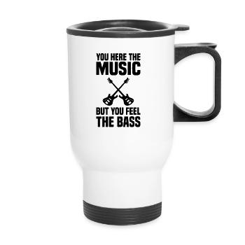 Guitare basse - Tasse isotherme avec poignée - blanc - Devant