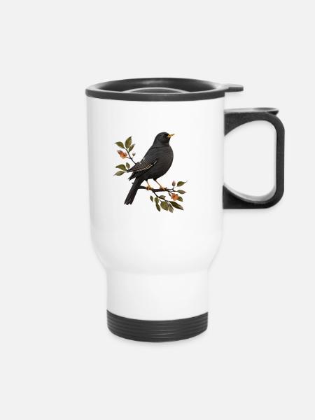 Amsel - Thermobecher mit Tragegriff - Weiß