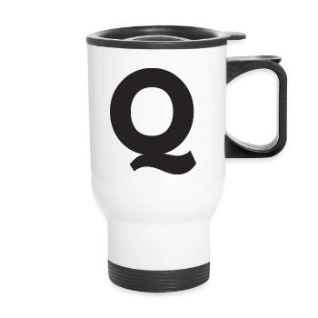 Q - Thermal mug with handle - white - Front