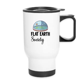 Flat Earth Theory Flat Earth Flat Earth Society - Tasse isotherme avec poignée - blanc - Devant