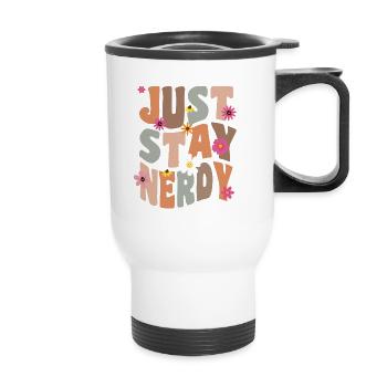 Just Stay Nerdy - Thermal mug with handle - white - Front