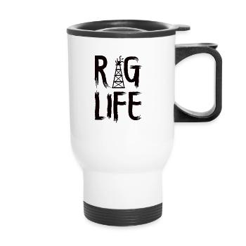 Spinfield Wife Roughneck Oil Drilling Frac crew - Tasse isotherme avec poignée - blanc - Devant