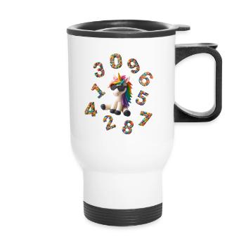 Chiffres - Rentrée avec Licorne - Tasse isotherme avec poignée - blanc - Devant