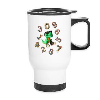 Chiffres - Rentrée avec Dino - Tasse isotherme avec poignée - blanc - Devant