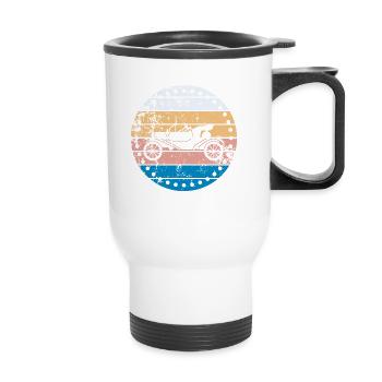 car - Thermal mug with handle - white - Front