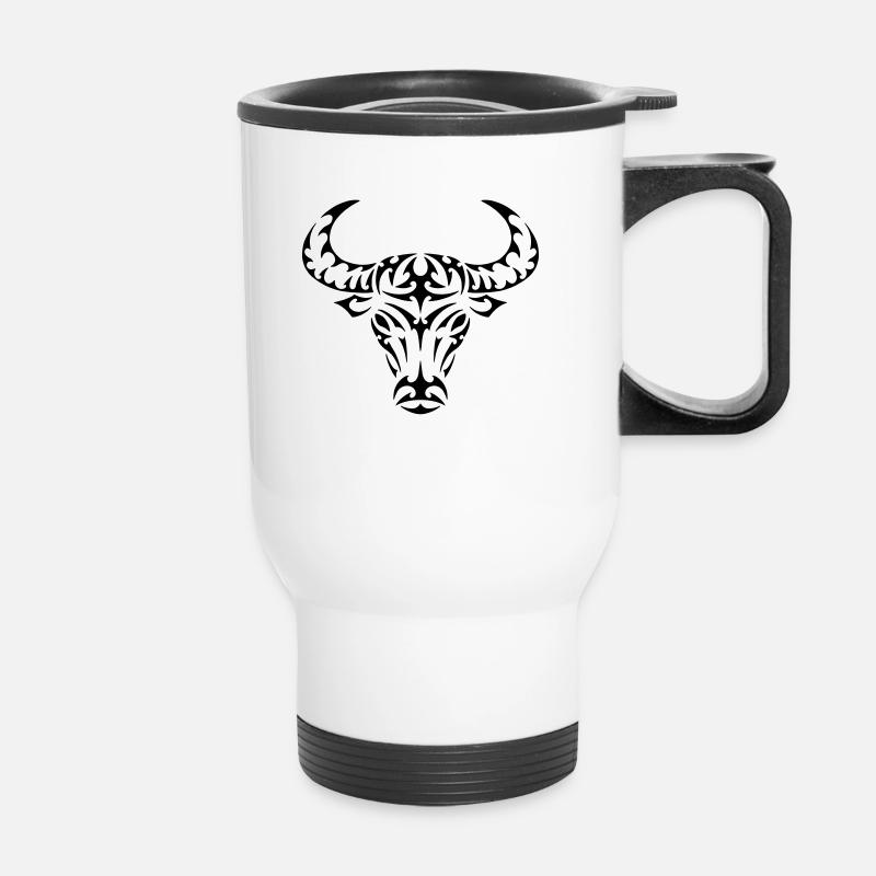 Sternzeichen Stier - Thermobecher mit Tragegriff - Weiß