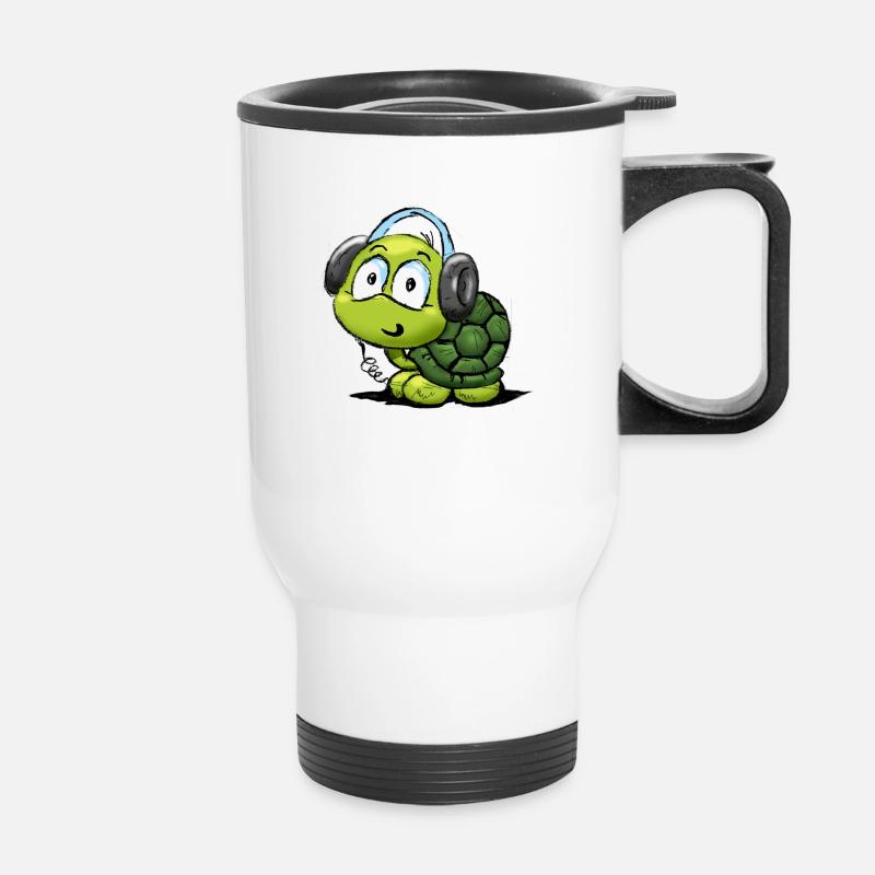 schildkroete_02 - Thermal mug with handle - white