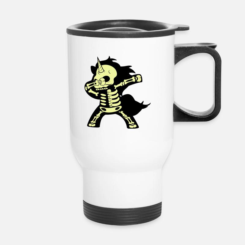 Dabbing Dab Danse Licorne EInhörner Squelette - Tasse isotherme avec poignée - blanc