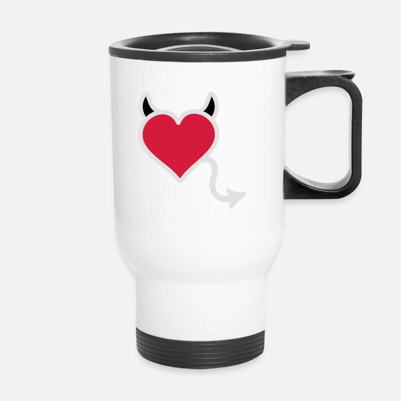 Diable diable coeur - Tasse isotherme avec poignée - blanc