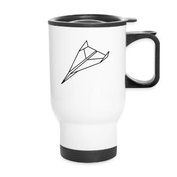avion_ en_ papier_a1 - Tasse isotherme avec poignée - blanc - Devant