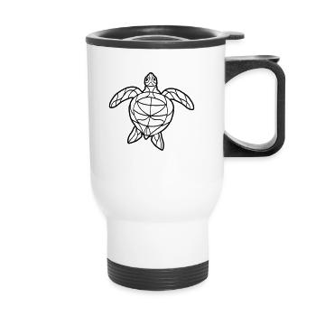 silhouette cartoon cartoon turtle tortoise - Thermal mug with handle - white - Front