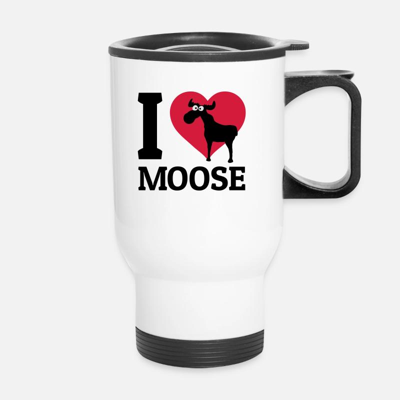I love Moose - Thermal mug with handle - white