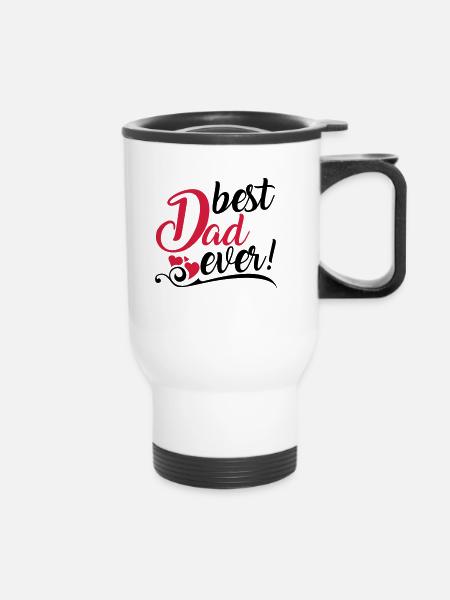 best Dad ever! - Termokrus med bærehåndtag - hvid