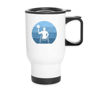 Basket-ball en fauteuil roulant - Tasse isotherme avec poignée - blanc - Devant