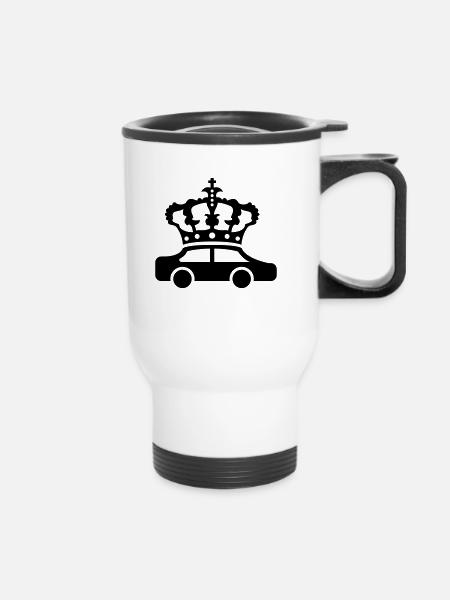 Auto Krone Logo - Thermobecher mit Tragegriff - Weiß