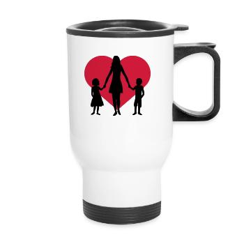 Heart 2 children - Thermal mug with handle - white - Front