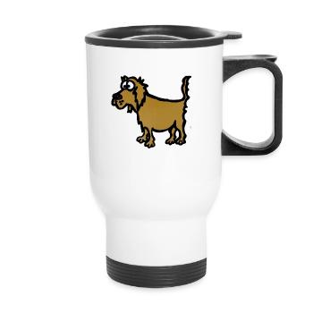 Hund - Thermobecher mit Tragegriff - Weiß - Vorne