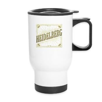 Heidelberg Deutschland Stadt Schrift Vintage Retro - Thermobecher mit Tragegriff - Weiß - Vorne