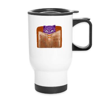 Cat magical cooking - Thermal mug with handle - white - Front