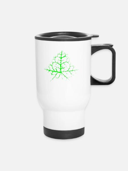 Chaotic Ivy Leaf - Thermobecher mit Tragegriff - Weiß