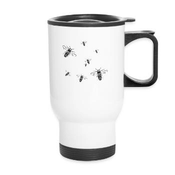 Bees - Thermal mug with handle - white - Front