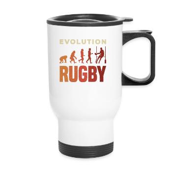Rugby Ball Sport Player Retro Evolution Rugby Team - Thermal mug with handle - white - Front