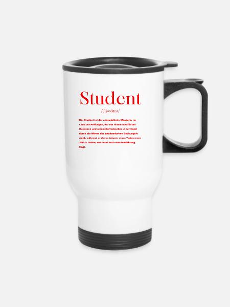Student Definition - Thermobecher mit Tragegriff - Weiß