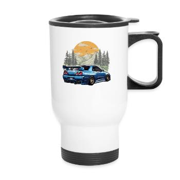 Jdm / Tuning / Turbocompresseur / Jantes / Chiptuning - Tasse isotherme avec poignée - blanc - Devant