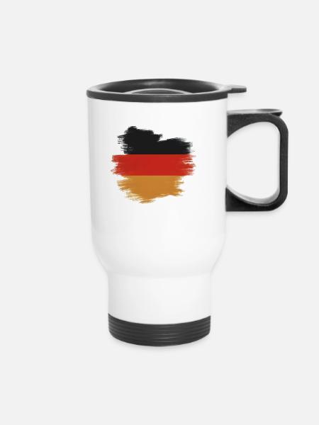 Deutschland Flagge Deutschland - Thermobecher mit Tragegriff - Weiß